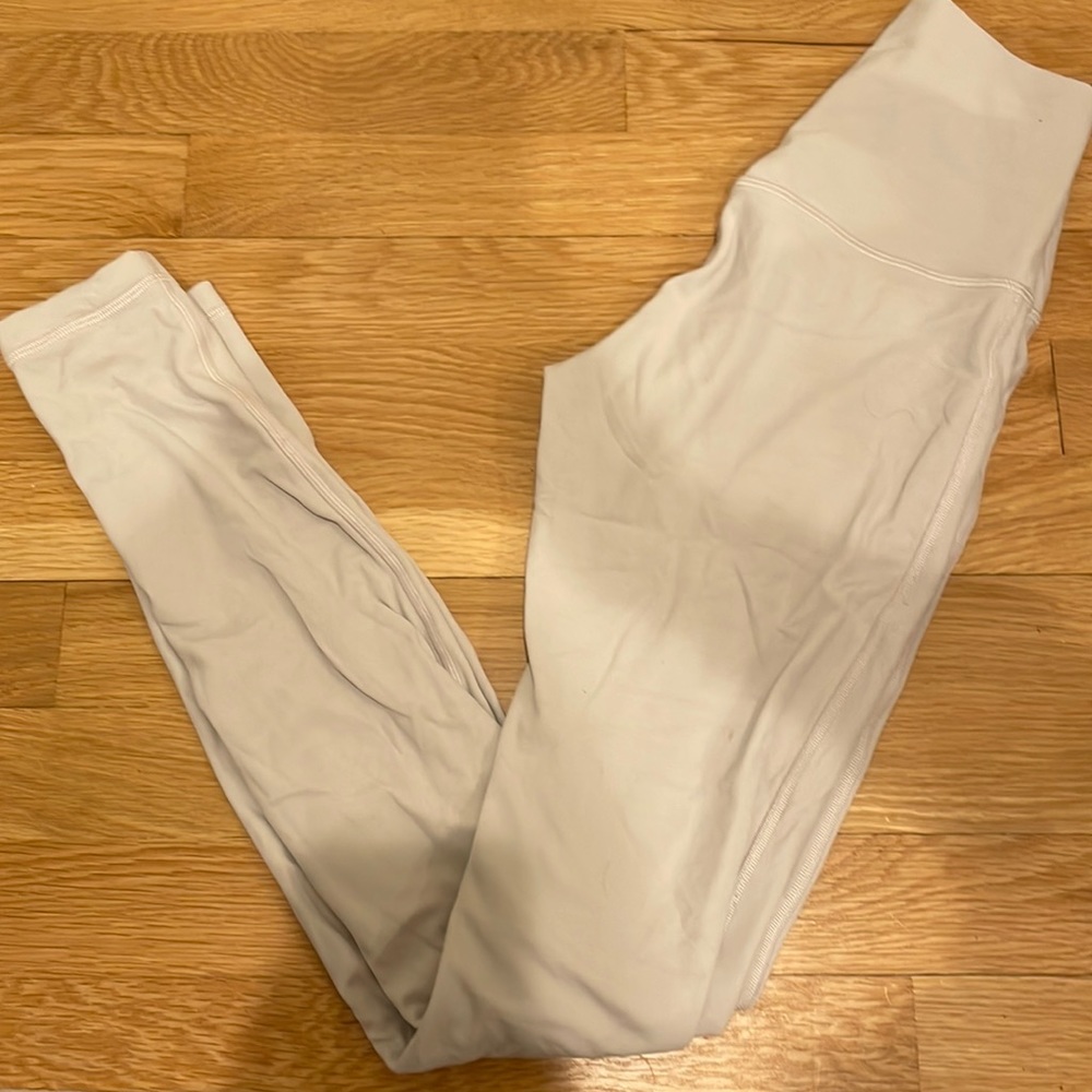 white/grey lululemon align pants, worn once, super cute jusy didn’t fit me right
